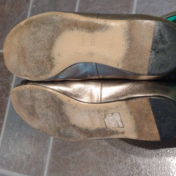 Gucci horses bit Gunmetal ankle strap ballet flats size 36.5C - Picture 8 of 12